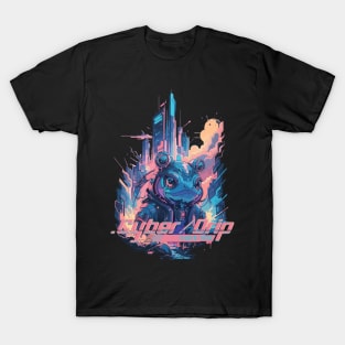 Colorful Neon Cyberpunk Style Frog - Cyber Drip T-Shirt